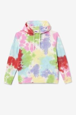 Fila Aerolynn Tie Dye Pulover s kapuco Ženske Zelena / Bela / Rdeča | Fila596CX