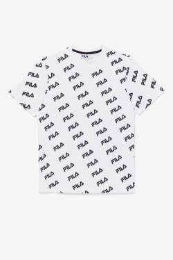 Fila Diagonal Logo Tee Majice Moški Bela / Črna | Fila802DC