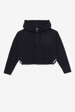 Fila Fi-lux Cropped Pulover s kapuco Ženske Črna | Fila182ON