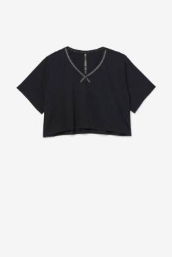 Fila Fi-lux Hi-low Crop Top Majice Ženske Črna | Fila532GH