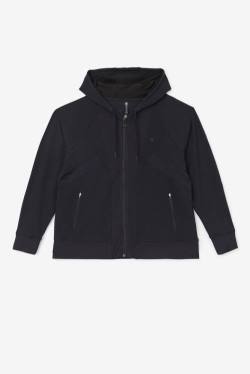 Fila Fi-lux Texture Full Zip Pulover s kapuco Ženske Črna | Fila169YR