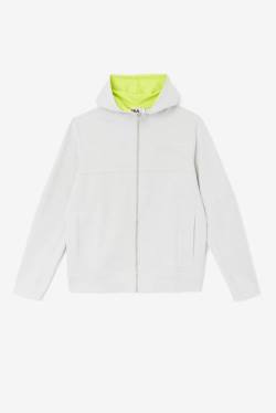 Fila Kayra Full Zip Pulover s kapuco Moški Siva / Svetloba Zelena | Fila051FD