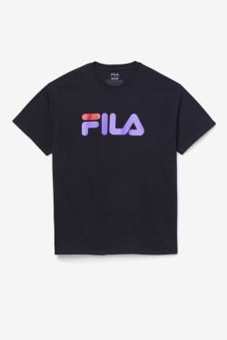 Fila Logo Tee Majice Moški Črna / Vijolična / Rdeča | Fila581XD