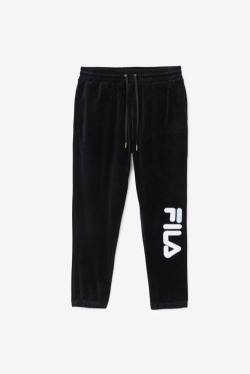 Fila Mansur Velour Hlače Moški Črna / Bela | Fila846IE