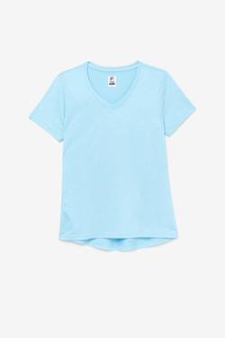 Fila Pickleball Silky V-neck Majice Ženske Svetloba Modra | Fila153RV