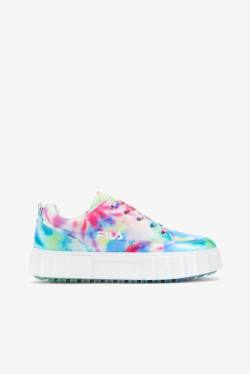 Fila Sandblast Low Mottled Tie Dye Superge Ženske Zelena / Modra / Bela | Fila452QZ