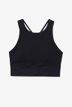 Fila Uplift High Neck Sports Bra Tops Ženske Črna | Fila947FA