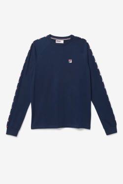 Fila Zubby Long Sleeve Tee Majice Moški Mornarica / Rdeča / Bela | Fila306OQ