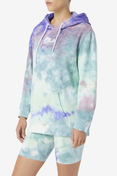 Fila Aerolynn Tie Dye Pulover s kapuco Ženske Modra | Fila875RK