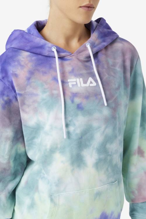 Fila Aerolynn Tie Dye Pulover s kapuco Ženske Modra | Fila875RK