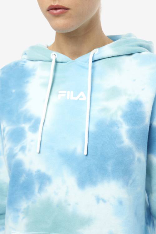 Fila Aerolynn Tie Dye Pulover s kapuco Ženske Bela | Fila987QY