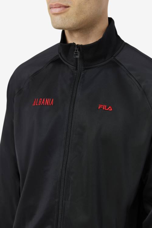 Fila Albania Track Jakne Moški Črna / Rdeča | Fila289RK