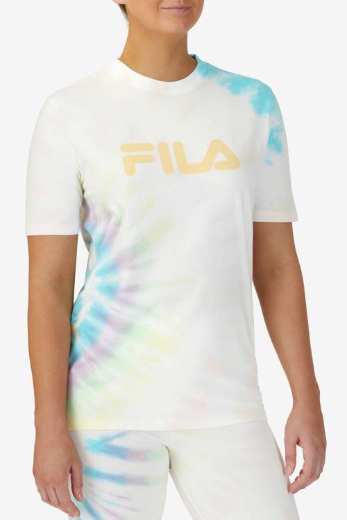 Fila Alivia Tie Dye Tee Majice Ženske Kremna | Fila179TE