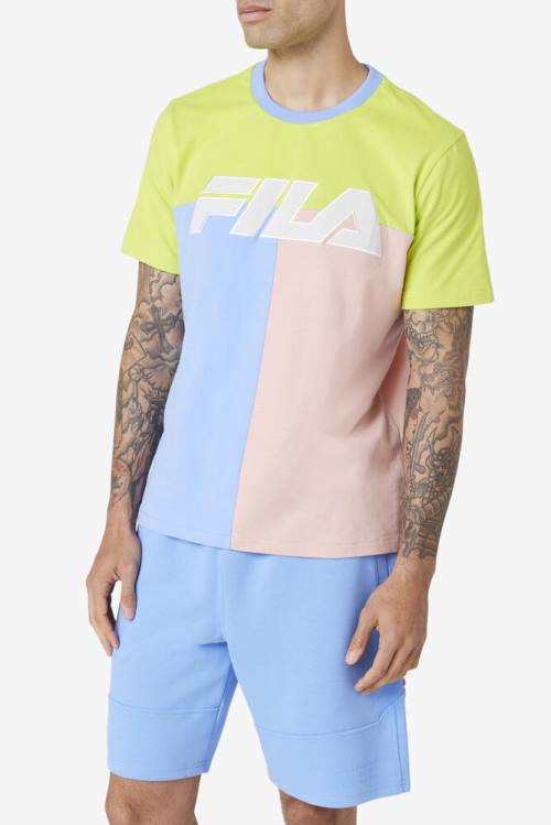 Fila Anvit Crew Majice Moški Modra / Svetloba Zelena / Koral | Fila569RP