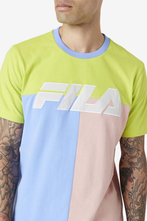 Fila Anvit Crew Majice Moški Modra / Svetloba Zelena / Koral | Fila569RP