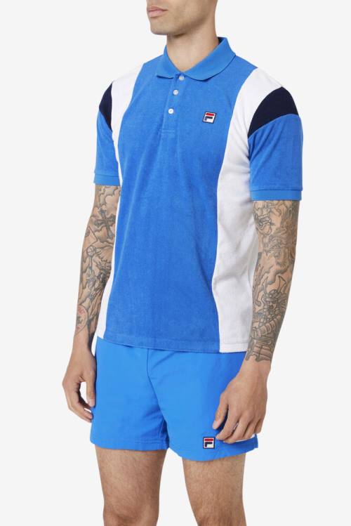 Fila Astro Terry Polo Majica Moški Modra / Bela / Mornarica | Fila714FX