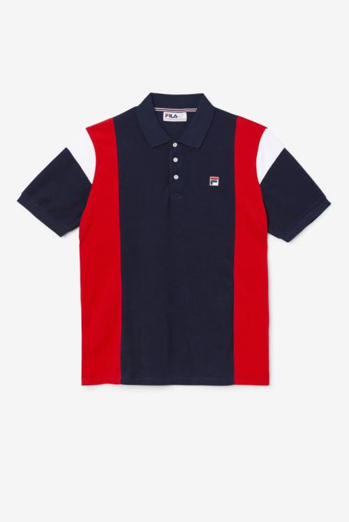 Fila Astro Terry Polo Majica Moški Mornarica / Rdeča / Bela | Fila702VJ