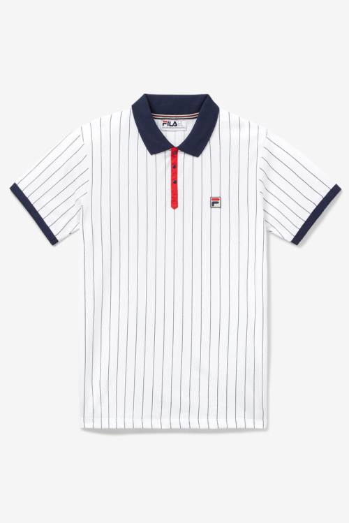 Fila Bb1 Polo Majica Moški Bela / Mornarica / Rdeča | Fila569TA