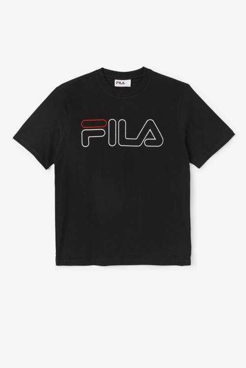 Fila Borough Tee Majice Moški Črna | Fila368JK