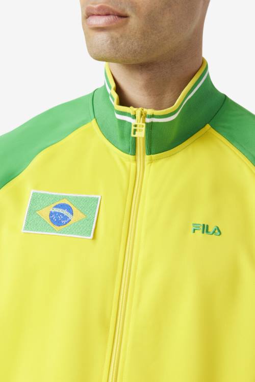 Fila Brazil Track Jakne Moški Rumena / Zelena / Bela | Fila126GJ