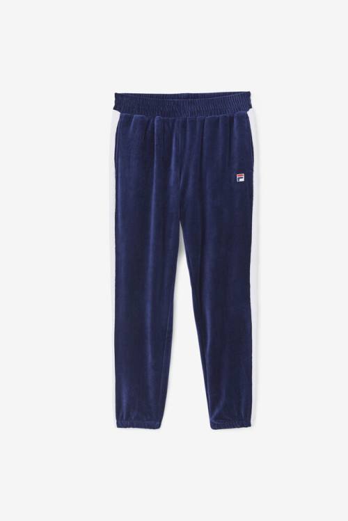 Fila Brice Velour Hlače Moški Mornarica / Bela / Rdeča | Fila135LZ