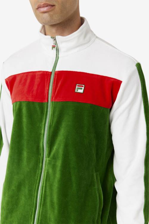 Fila Brice Velour Jakne Moški Bela / Rdeča | Fila235RT