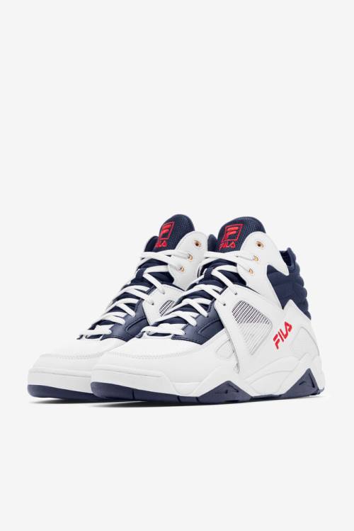 Fila Cage Mid Košarkaški Copati Moški Bela / Rdeča / Modra | Fila519XC