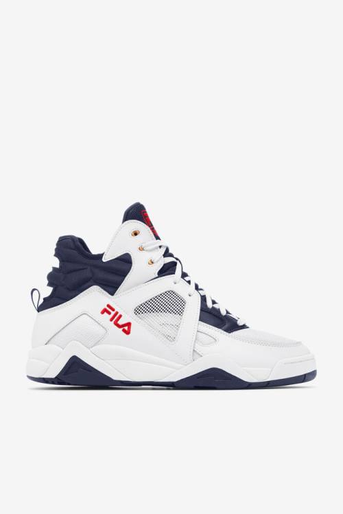 Fila Cage Mid Košarkaški Copati Moški Bela / Rdeča / Modra | Fila519XC