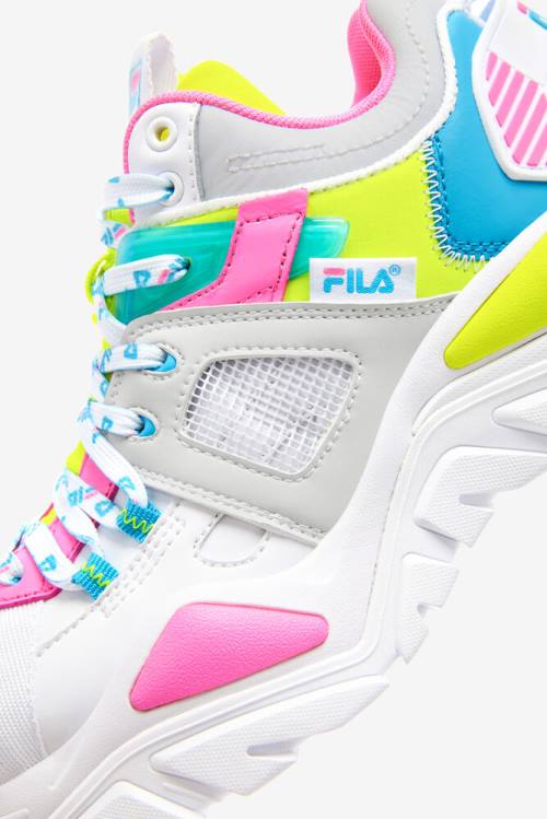 Fila Cage Mid Mixed Media Superge Ženske Bela / Siva / Rumena | Fila145YN