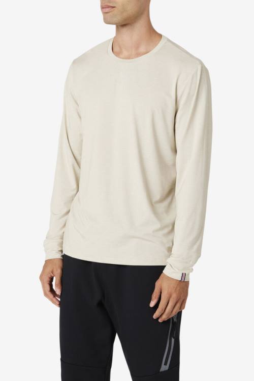 Fila Commuter Long Sleeve Tee Majice Moški Bela | Fila571DV