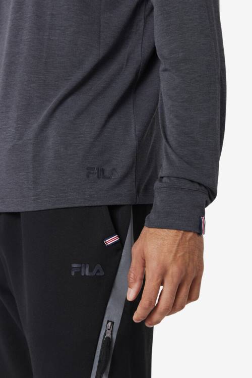 Fila Commuter Long Sleeve Tee Majice Moški Črna | Fila643SB