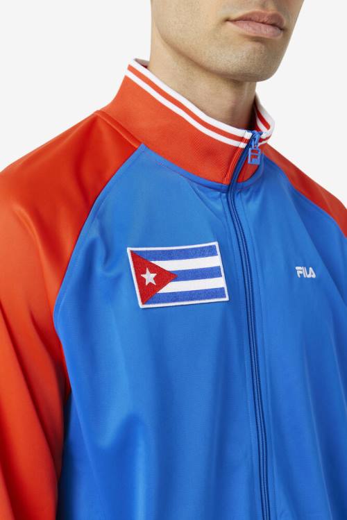 Fila Cuba Track Jakne Ženske Rdeča / Bela / Modra | Fila413DC