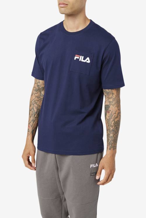 Fila Curtis Pocket Tee Majice Moški Mornarica | Fila517FE