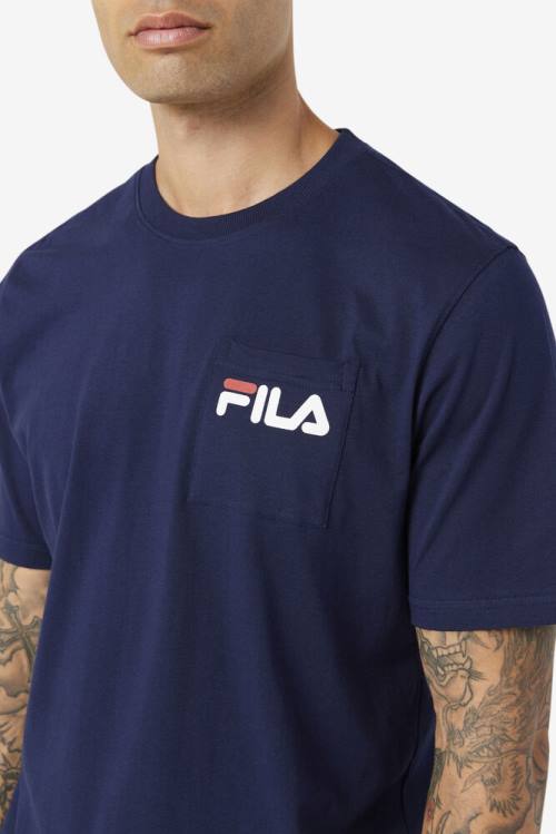 Fila Curtis Pocket Tee Majice Moški Mornarica | Fila517FE