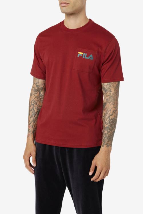 Fila Curtis Pocket Tee Majice Moški Rdeča | Fila564XZ