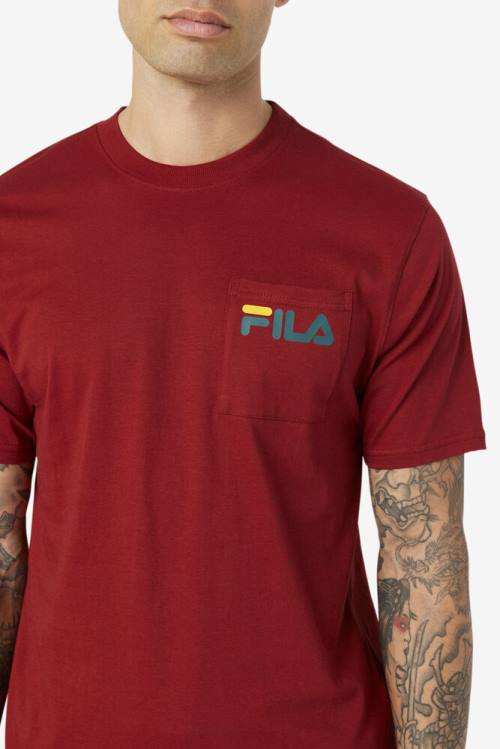 Fila Curtis Pocket Tee Majice Moški Rdeča | Fila564XZ