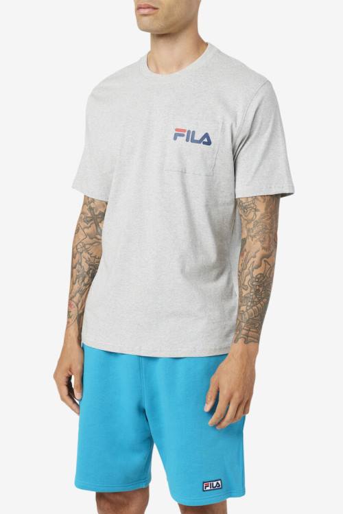 Fila Curtis Pocket Tee Majice Moški Svetloba Siva | Fila726RK