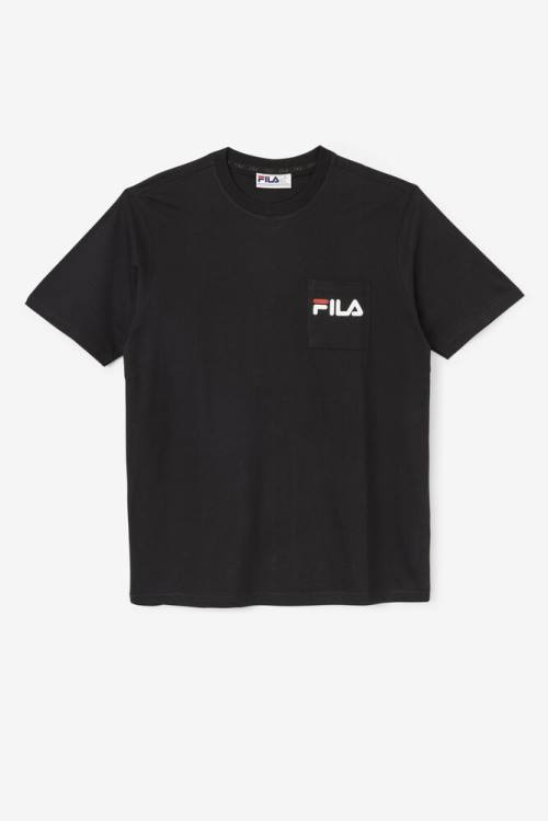 Fila Curtis Pocket Tee Majice Moški Črna / Bela | Fila380GQ