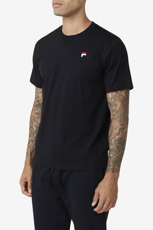 Fila Derion Tee Majice Moški Črna | Fila309HK