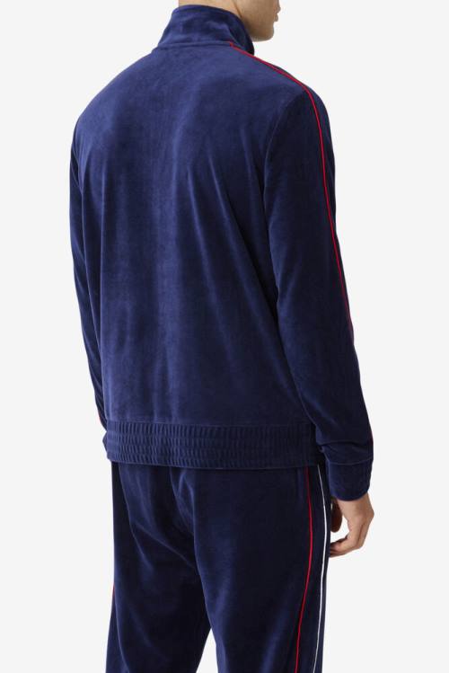 Fila Deverall Velour Jakne Moški Mornarica / Bela / Rdeča | Fila896OK