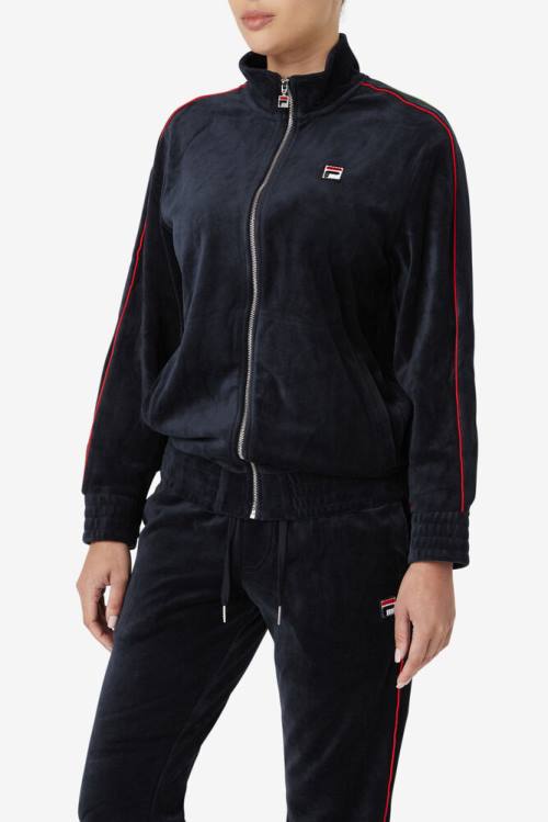 Fila Deverall Velour Jakne Moški Črna / Rdeča / Zelena | Fila493MF