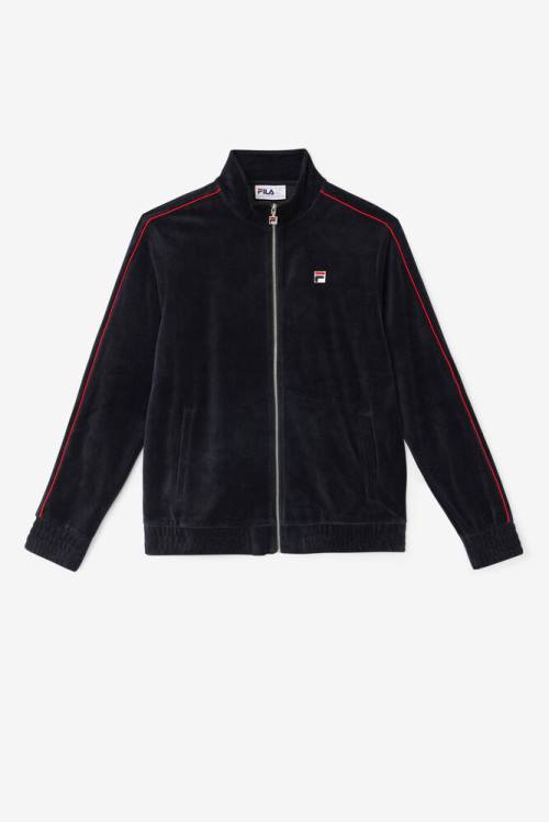 Fila Deverall Velour Jakne Moški Črna / Rdeča / Zelena | Fila493MF