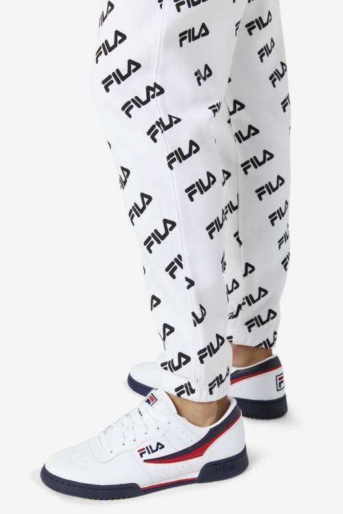 Fila Diagonal Logo Jogger Hlače Moški Bela / Črna | Fila075TF