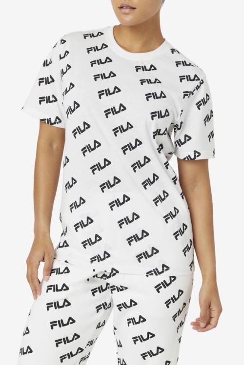 Fila Diagonal Logo Tee Majice Moški Bela / Črna | Fila802DC