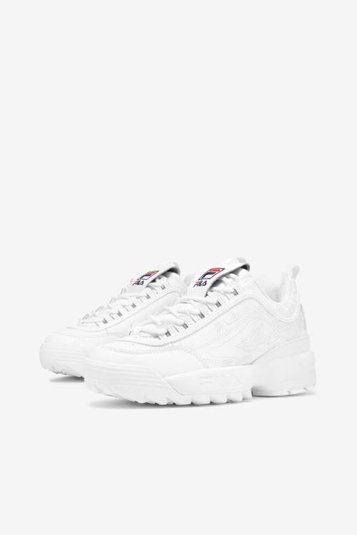 Fila Disruptor 2 Embroidery Superge Ženske Bela / Mornarica / Rdeča | Fila407JV