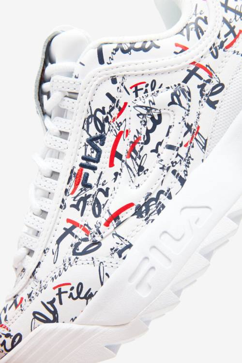 Fila Disruptor 2 Graffiti Superge Ženske Bela / Mornarica / Rdeča | Fila346XJ