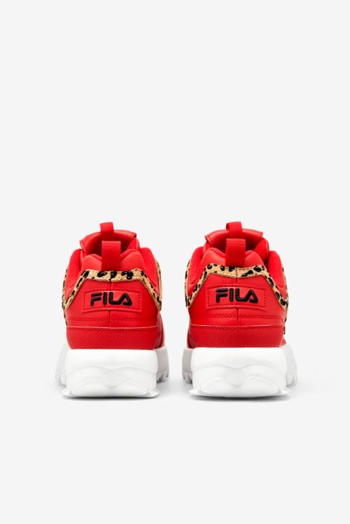 Fila Disruptor 2 Leopard Superge Ženske Rdeča / Črna / Bela | Fila016VT