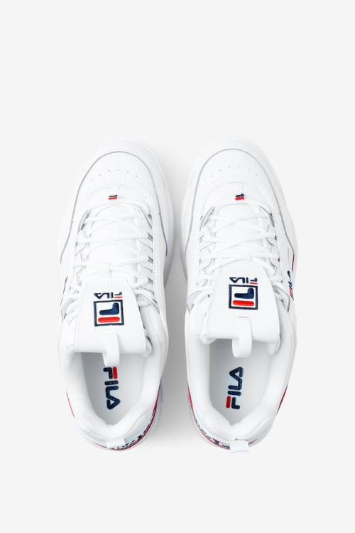 Fila Disruptor 2 Premium Logo Tape Superge Moški Bela / Mornarica / Rdeča | Fila593RZ