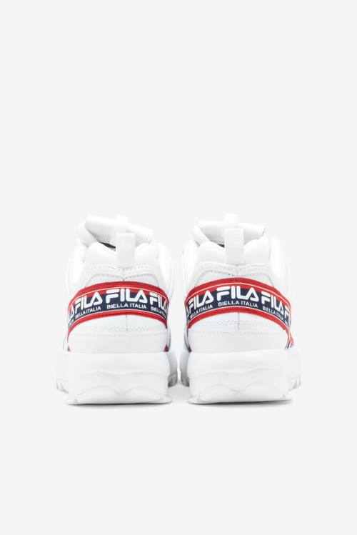 Fila Disruptor 2 Premium Logo Tape Superge Moški Bela / Mornarica / Rdeča | Fila593RZ