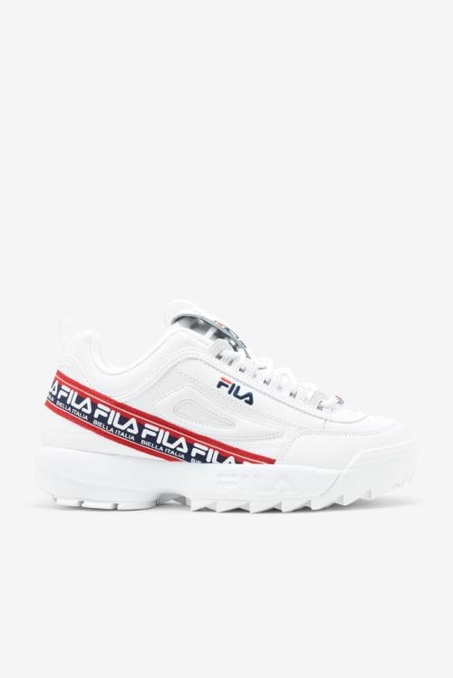 Fila Disruptor 2 Premium Logo Tape Superge Moški Bela / Mornarica / Rdeča | Fila593RZ